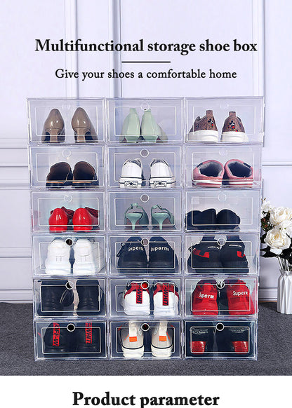 6-Pack Clear Plastic Shoe Storage Boxes