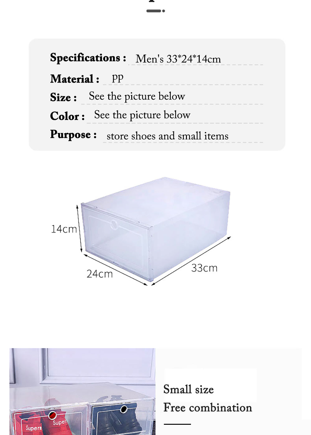 6-Pack Clear Plastic Shoe Storage Boxes