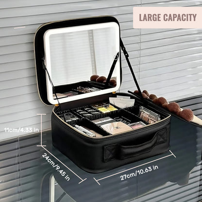 Makeup Travel Case with LED Mirror