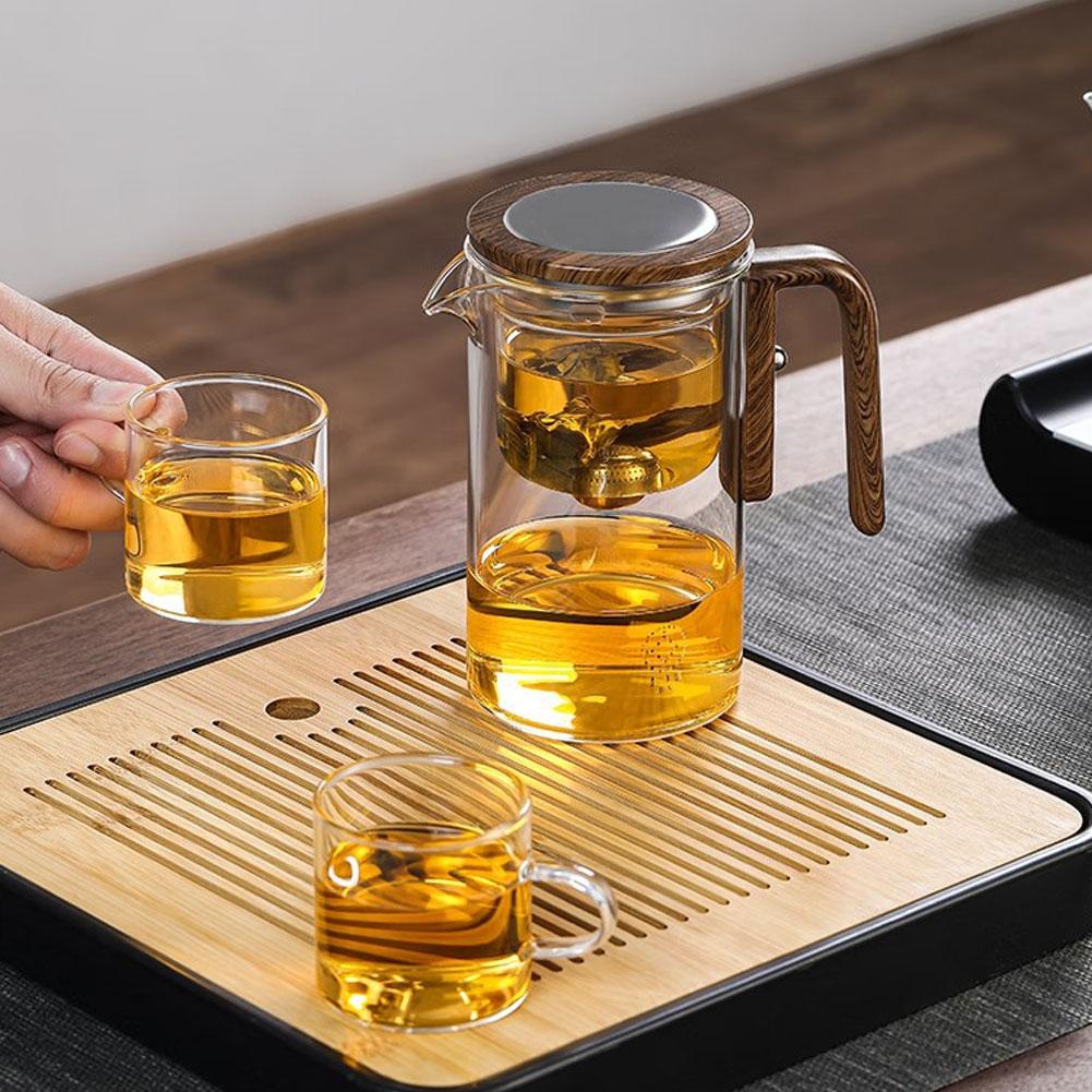PureBrew™ – Glass Teapot with Wooden Handle & Smart Tea Separator