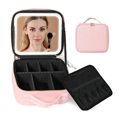 Makeup Travel Case with LED Mirror