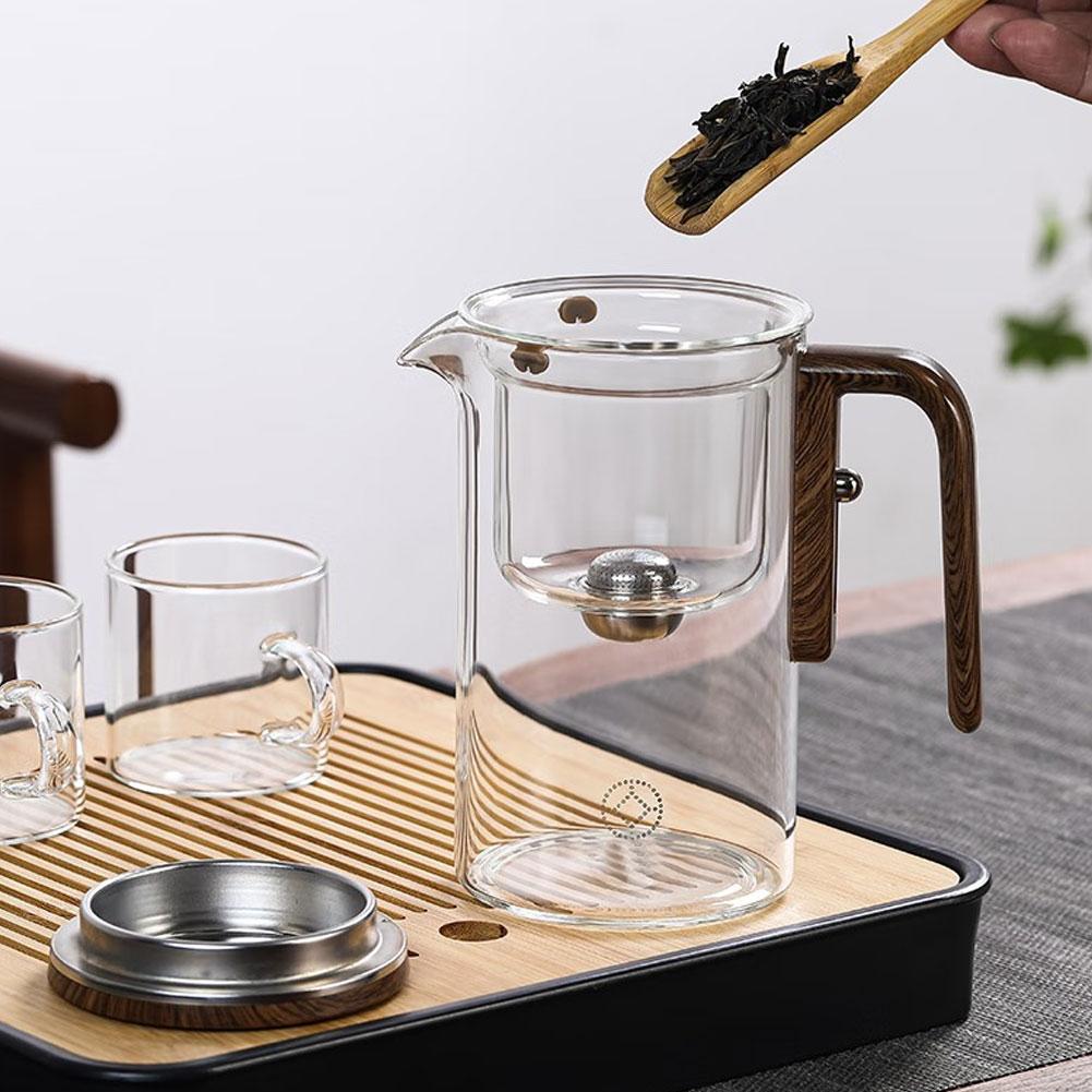 PureBrew™ – Glass Teapot with Wooden Handle & Smart Tea Separator