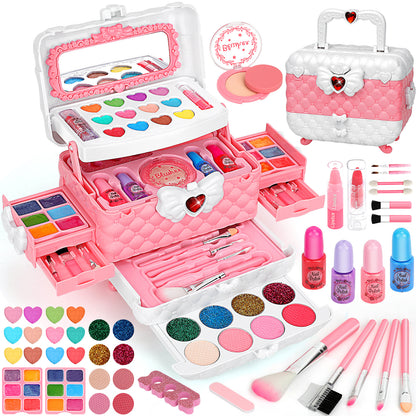 54pcs Kids Makeup Set – Washable, Non-Toxic Princess Play Makeup Kit for Girls Ages 3–12