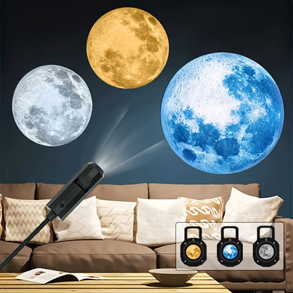LunaGlow – 3-Color USB Moon Light Projector Set