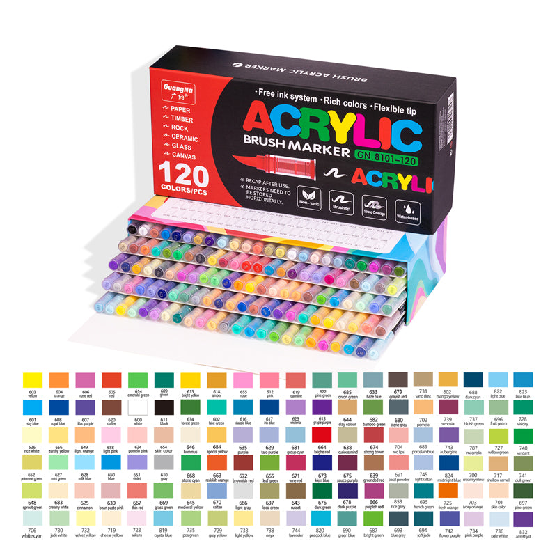 72/120 Colors Acrylic Waterproof Marker Pens