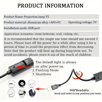 LunaGlow – 3-Color USB Moon Light Projector Set