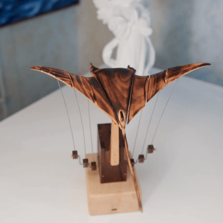 Handmade Mechanical Wooden Manta Ray