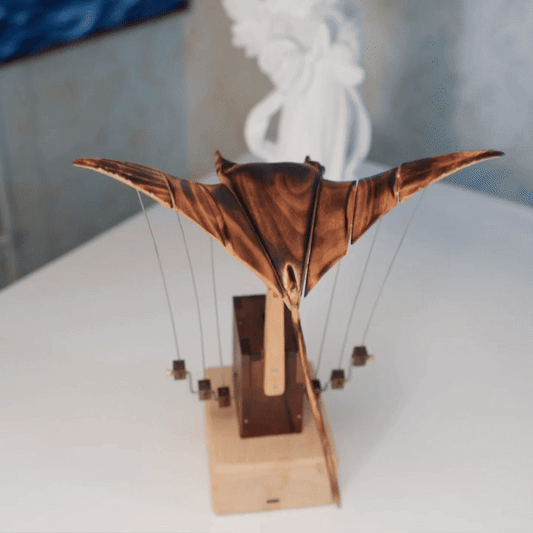 Handmade Mechanical Wooden Manta Ray