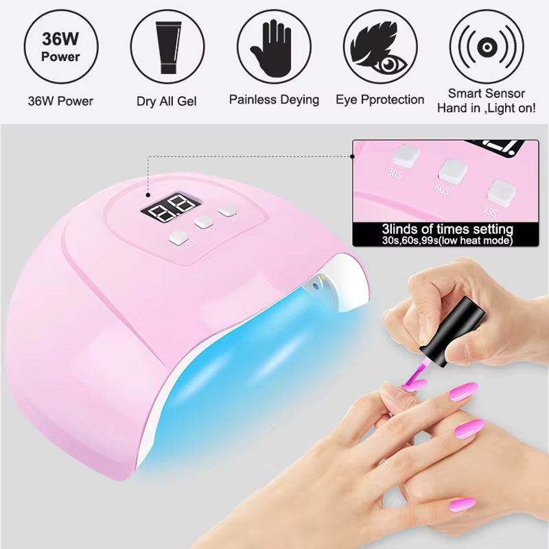 GlowNail™ – Complete Gel Nail Polish Kit with UV/LED Lamp